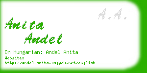 anita andel business card